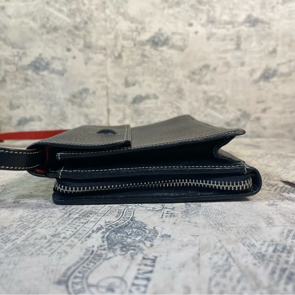TUSK East West Leather Crossbody Wallet Organizer Bag Travel Purse